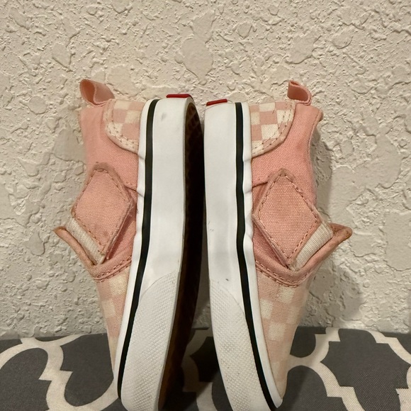 Vans Kids Pink and White Checkered Slip-On Sneakers - Picture 4 of 4